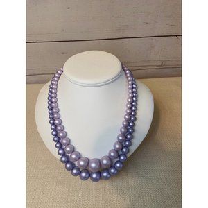 Vtg 1950's Purple Beaded Necklace